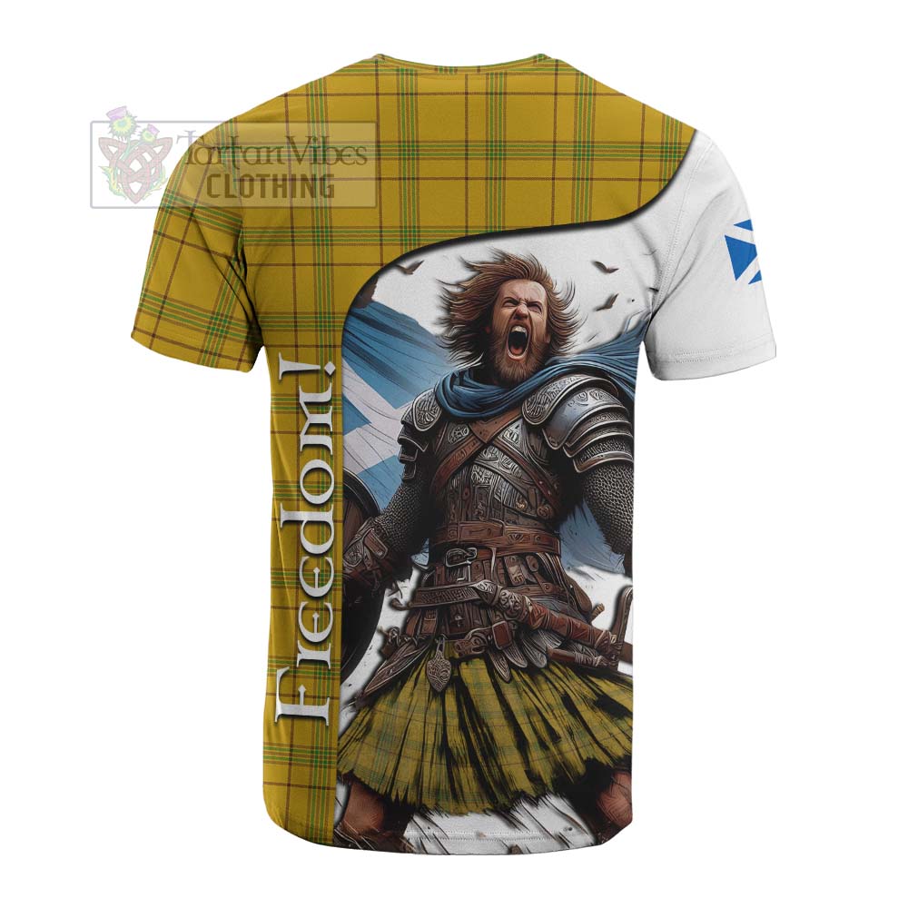 Tartan Vibes Clothing Houston Crest Tartan Cotton T-shirt Inspired by the Freedom of Scottish Warrior