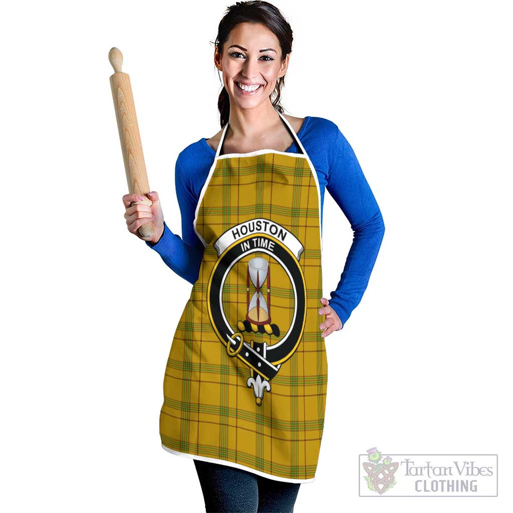 Houston Tartan Apron with Family Crest White - Tartan Vibes Clothing