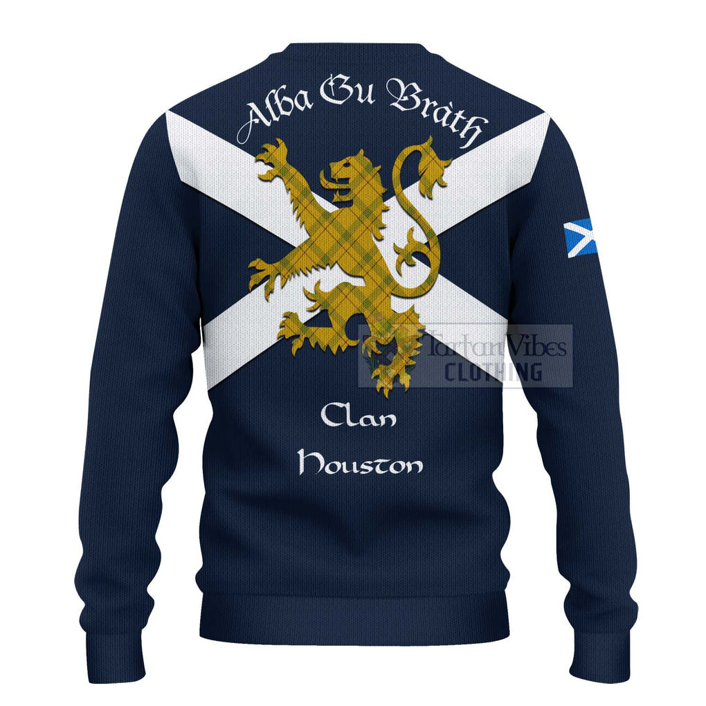 Tartan Vibes Clothing Houston Tartan Lion Rampant Knitted Sweater – Proudly Display Your Heritage with Alba Gu Brath and Clan Name