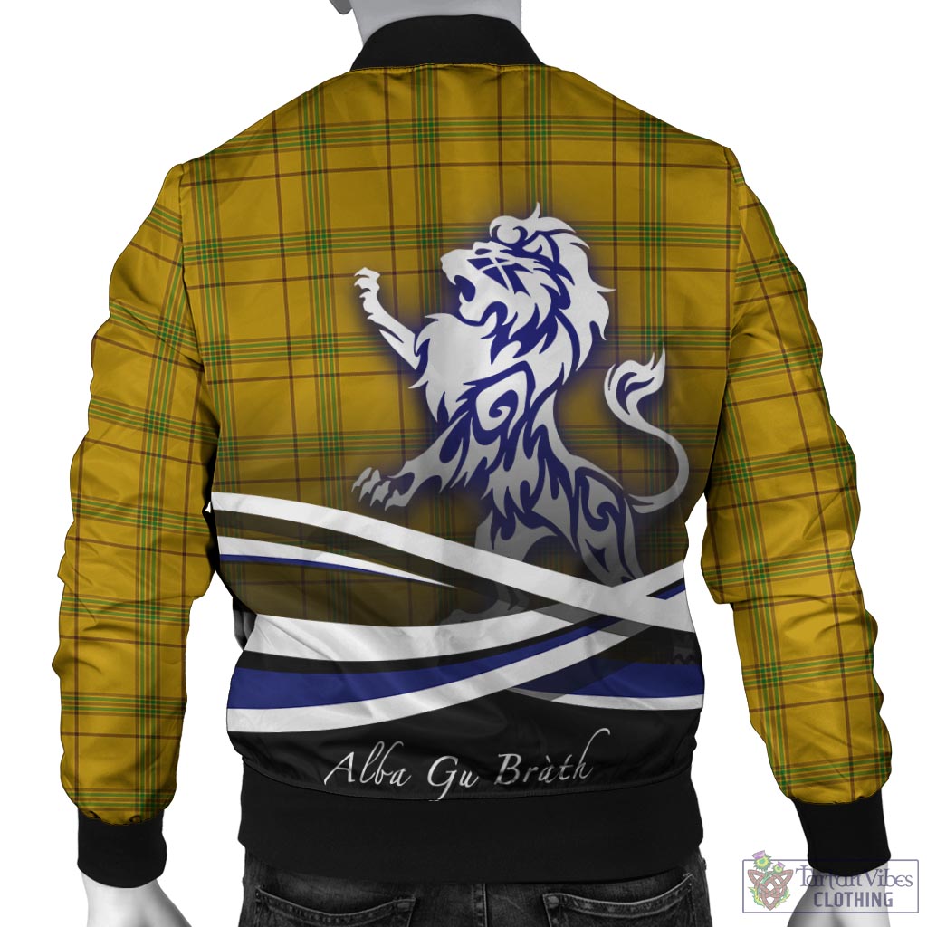 Tartan Vibes Clothing Houston Tartan Bomber Jacket with Alba Gu Brath Regal Lion Emblem