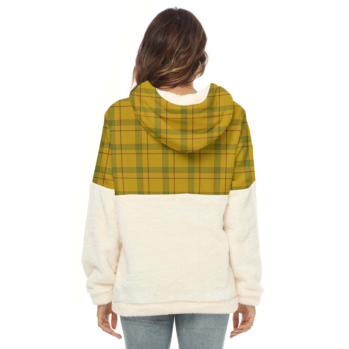 Houston Tartan Women's Borg Fleece Hoodie With Half Zip - Tartan Vibes Clothing