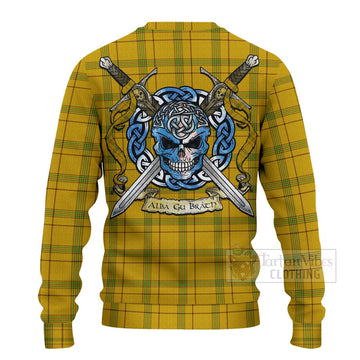 Houston Tartan Ugly Sweater with Family Crest Celtic Skull Style