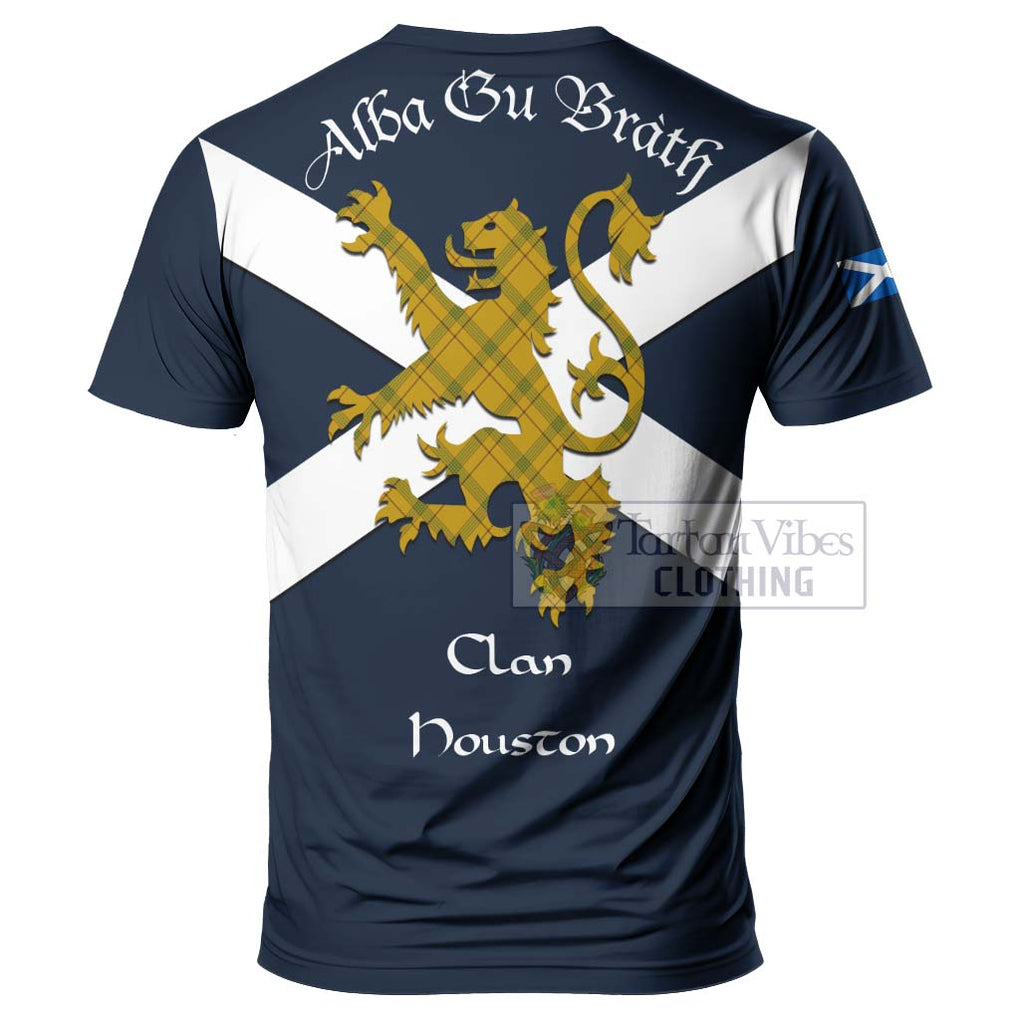 Tartan Vibes Clothing Houston Tartan Lion Rampant T-Shirt – Proudly Display Your Heritage with Alba Gu Brath and Clan Name