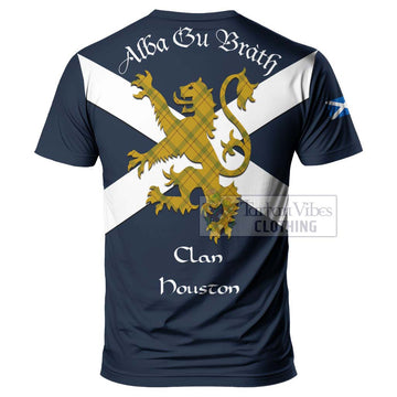 Houston Tartan Lion Rampant T-Shirt Proudly Display Your Heritage with Alba Gu Brath and Clan Name