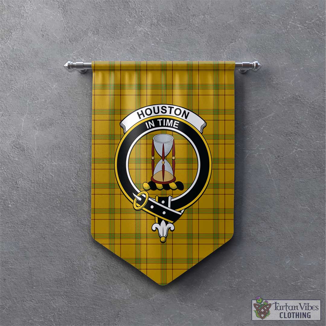 Tartan Vibes Clothing Houston Tartan Gonfalon, Tartan Banner with Family Crest