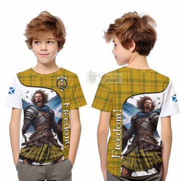 Houston Crest Tartan Kid T-Shirt Inspired by the Freedom of Scottish Warrior