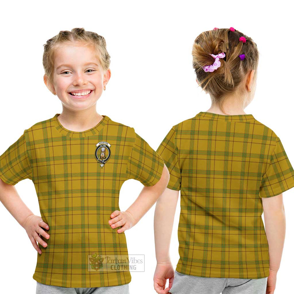 Houston Tartan Kid T-Shirt with Family Crest - Tartanvibesclothing Shop