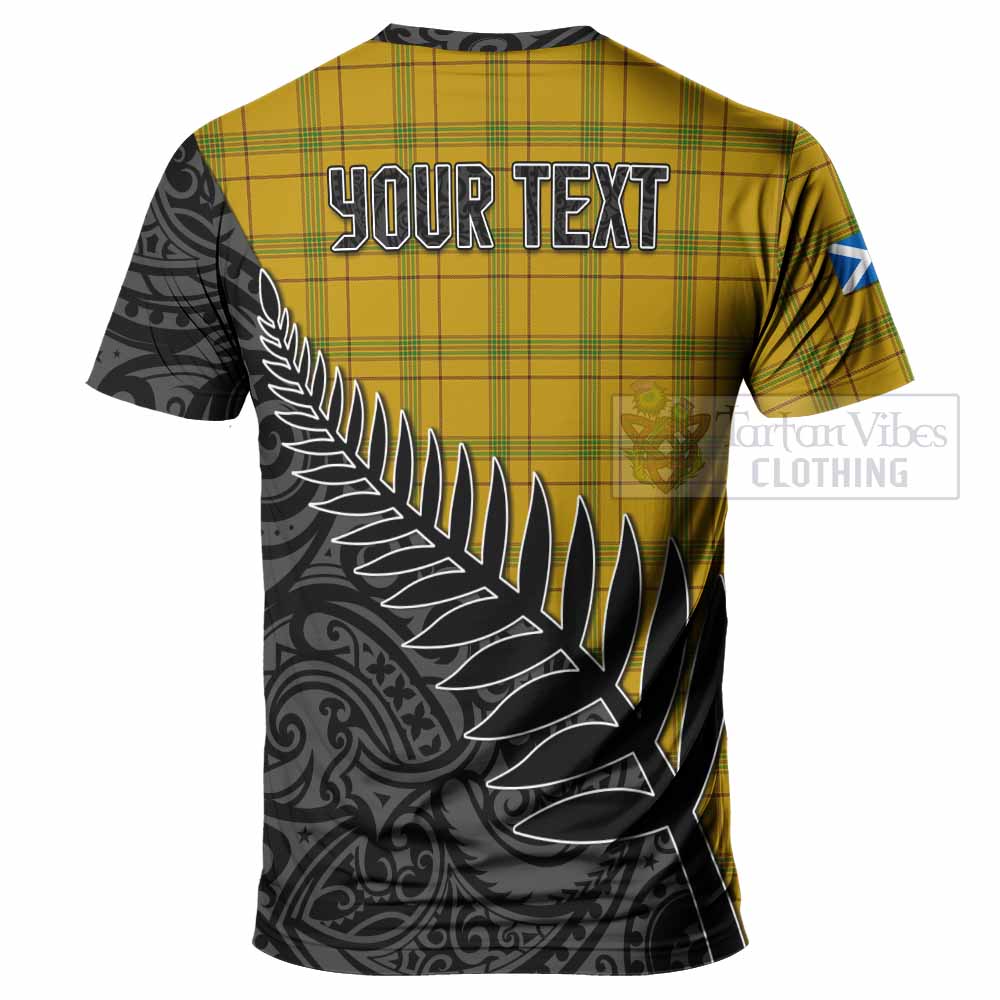 Tartan Vibes Clothing Houston Crest Tartan T-Shirt with New Zealand Silver Fern Half Style