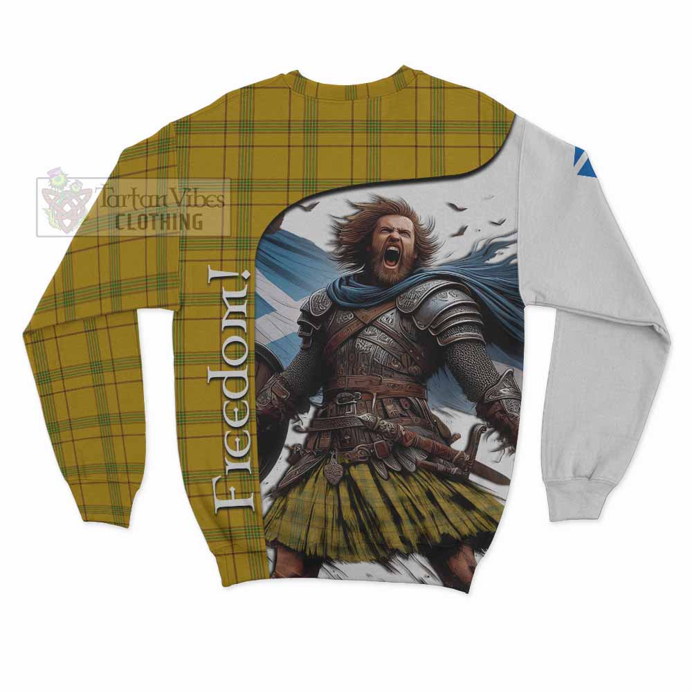 Tartan Vibes Clothing Houston Crest Tartan Sweatshirt Inspired by the Freedom of Scottish Warrior