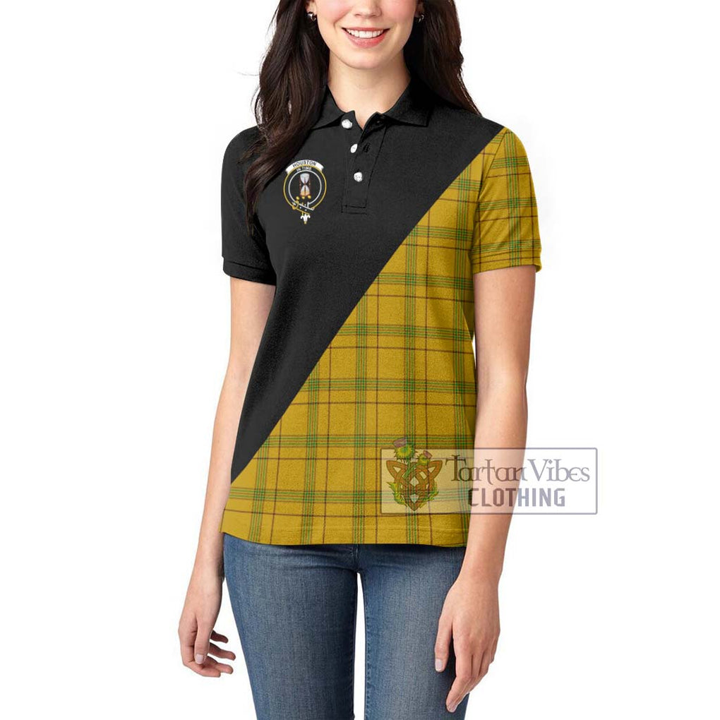 Houston Tartan Women's Polo Shirt with Family Crest and Military Logo Style - Tartanvibesclothing Shop