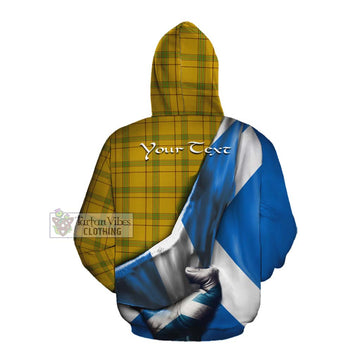 Houston Tartan Cotton Hoodie with Family Crest Scotland Patriotic Style