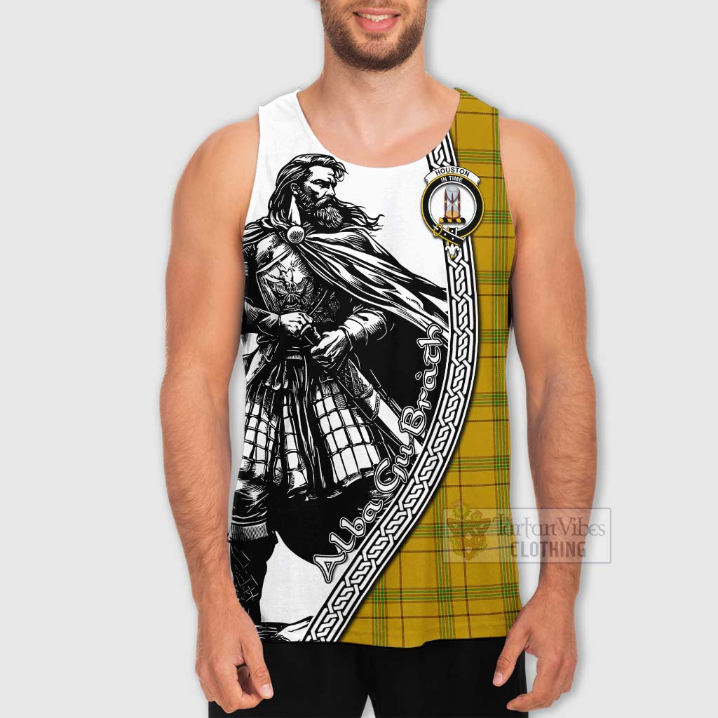 Tartan Vibes Clothing Houston Tartan Clan Crest Men's Tank Top with Highlander Warrior Celtic Style