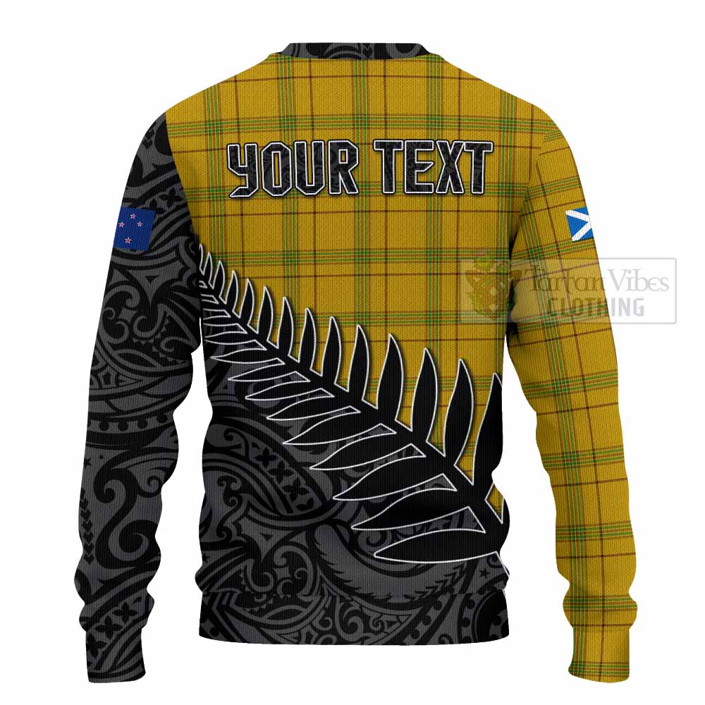 Tartan Vibes Clothing Houston Crest Tartan Knitted Sweater with New Zealand Silver Fern Half Style