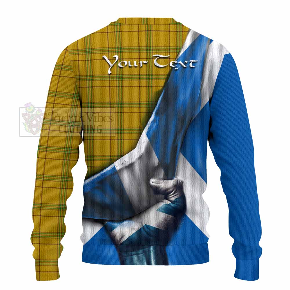 Tartan Vibes Clothing Houston Tartan Knitted Sweater with Family Crest Scotland Patriotic Style