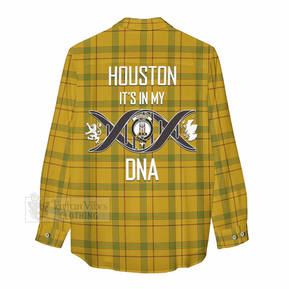 Tartan Vibes Clothing Houston Tartan Women's Casual Shirt with Family Crest DNA In Me Style