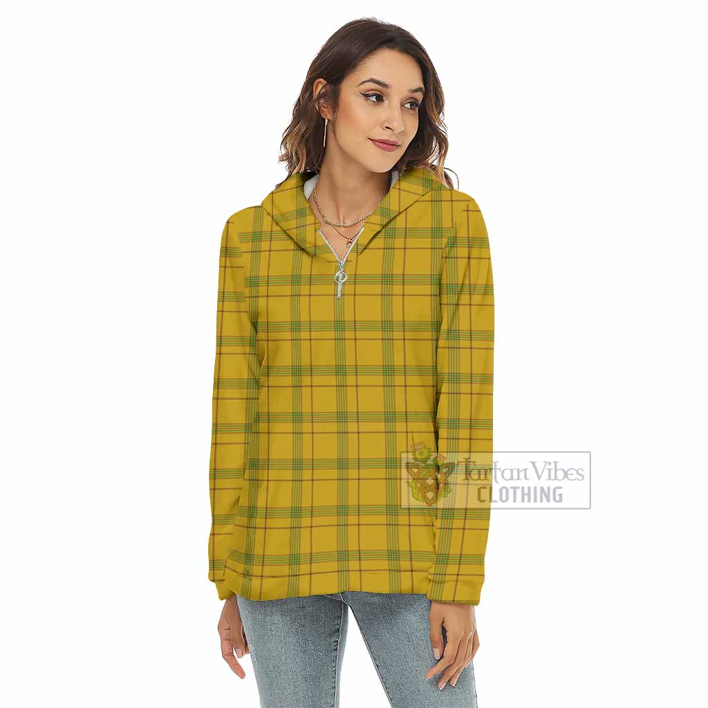 Tartan Vibes Clothing Houston Tartan Women's Borg  Half Zip Fleece Hoodie