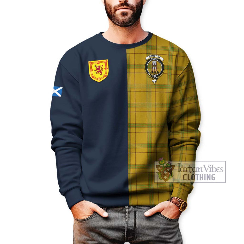 Tartan Vibes Clothing Houston Tartan Sweatshirt with Scottish Lion Royal Arm Half Style