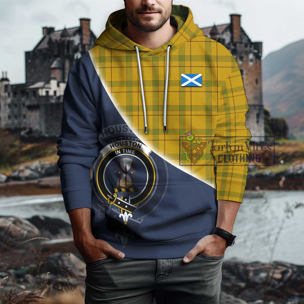 Houston Tartan Hoodie with Personalised National Flag and Family Crest Half Style - Tartanvibesclothing Shop