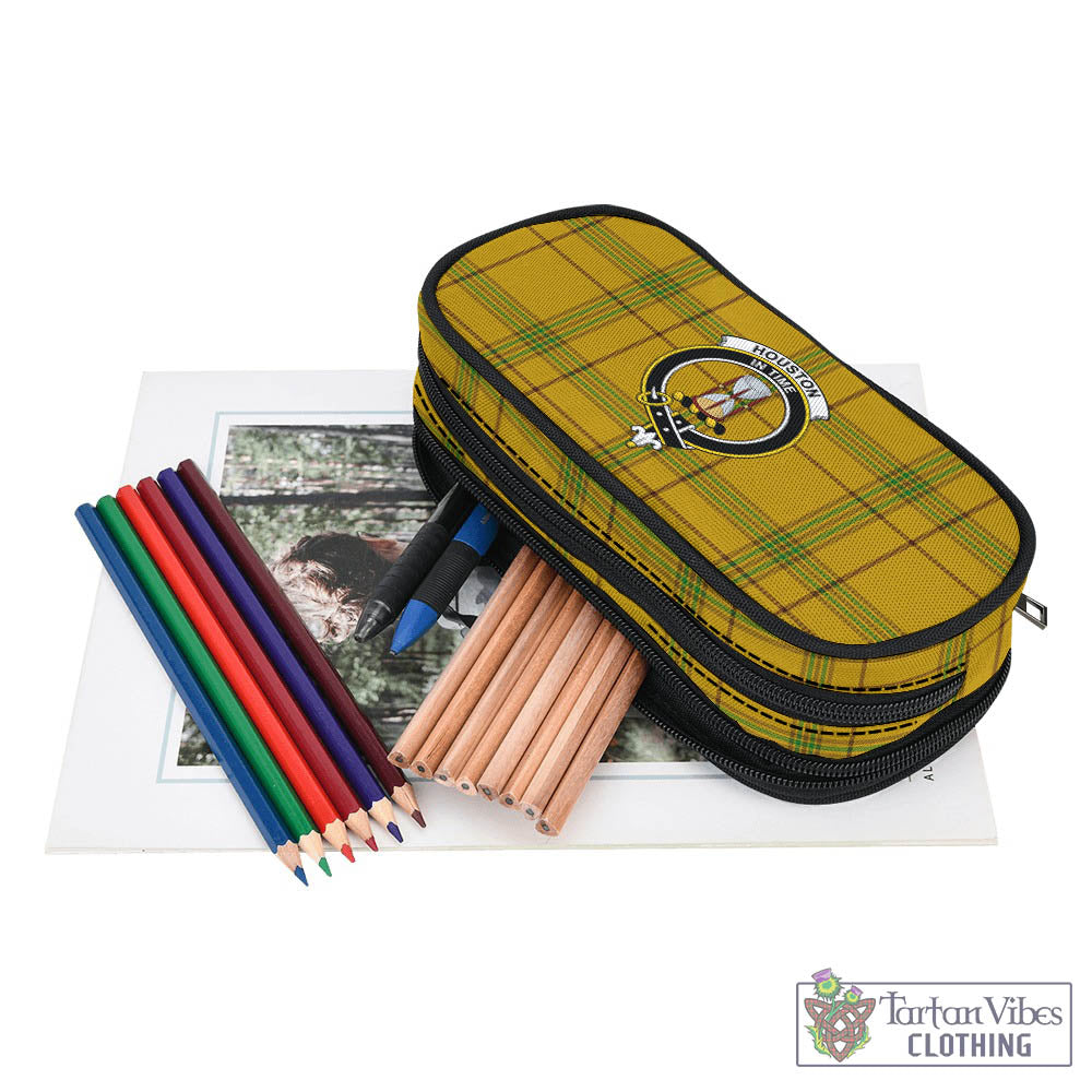 Tartan Vibes Clothing Houston Tartan Pen and Pencil Case with Family Crest