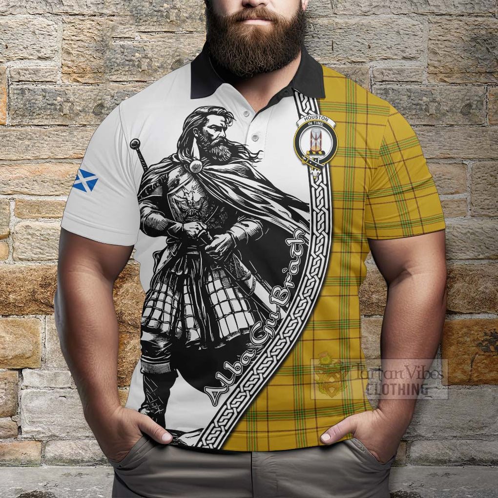 Tartan Vibes Clothing Houston Tartan Clan Crest Polo Shirt with Highlander Warrior Celtic Style