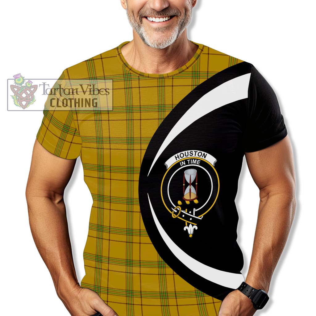 Tartan Vibes Clothing Houston Tartan T-Shirt with Family Crest Circle Style