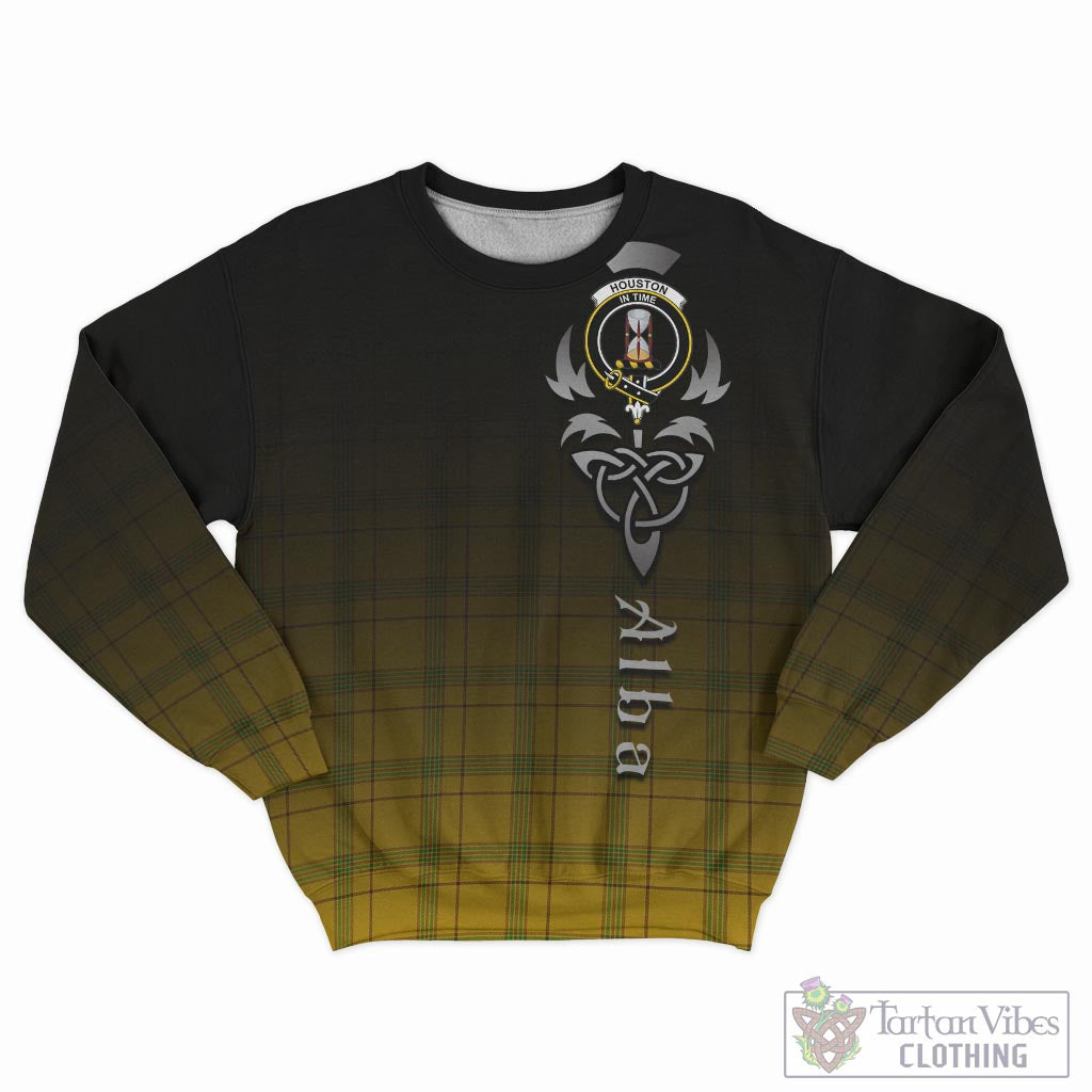 Tartan Vibes Clothing Houston Tartan Sweatshirt Featuring Alba Gu Brath Family Crest Celtic Inspired