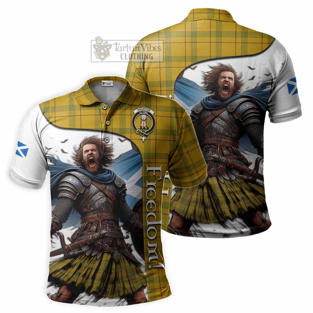 Tartan Vibes Clothing Houston Crest Tartan Polo Shirt Inspired by the Freedom of Scottish Warrior