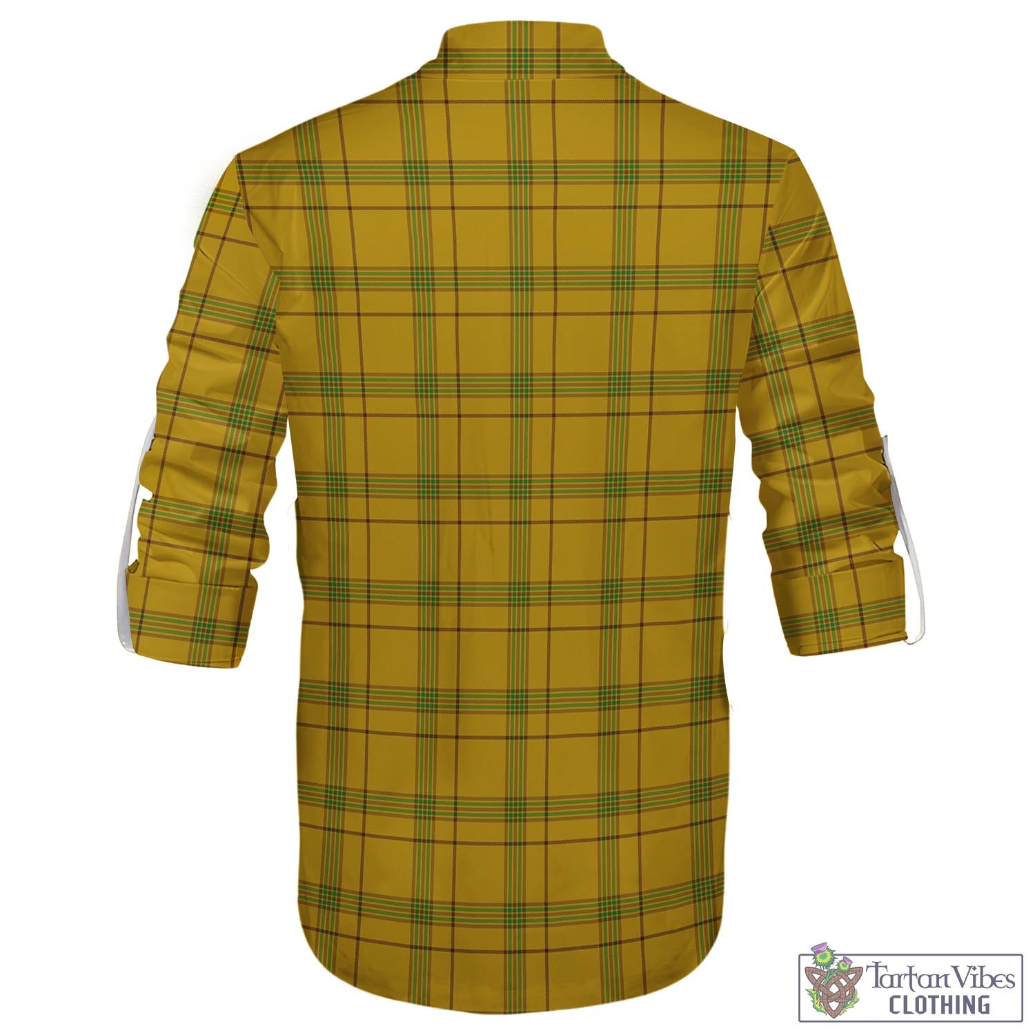 Tartan Vibes Clothing Houston Tartan Men's Scottish Traditional Jacobite Ghillie Kilt Shirt with Family Crest