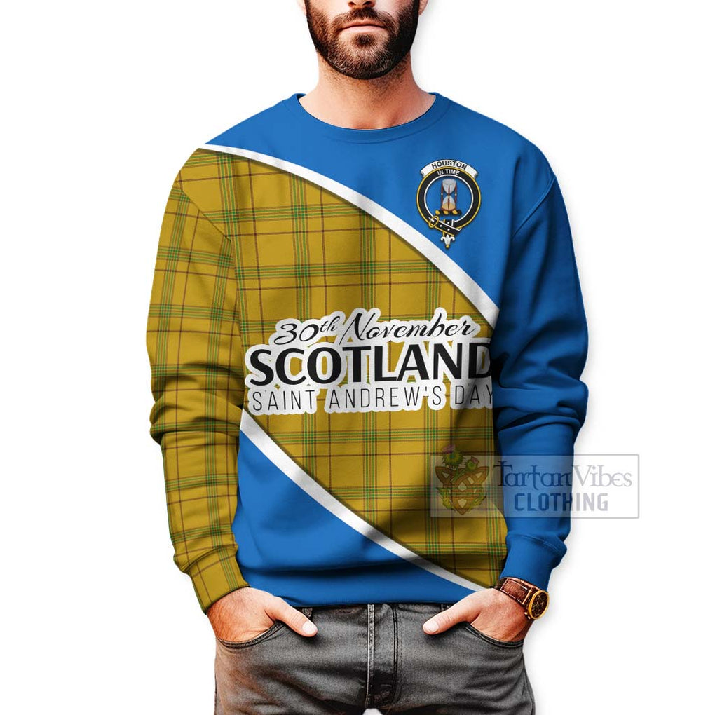 Tartan Vibes Clothing Houston Family Crest Tartan Sweatshirt Celebrate Saint Andrew's Day in Style