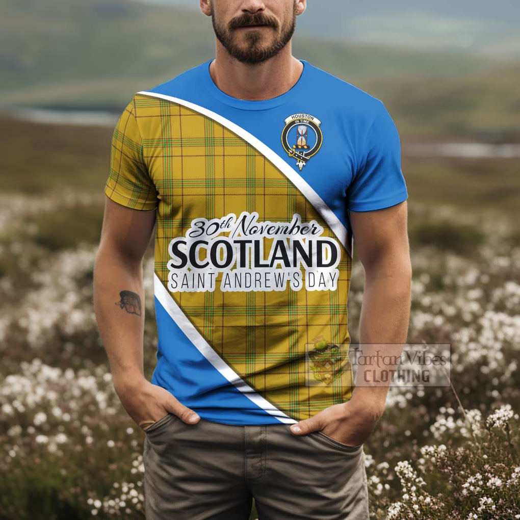 Tartan Vibes Clothing Houston Family Crest Tartan T-Shirt Celebrate Saint Andrew's Day in Style