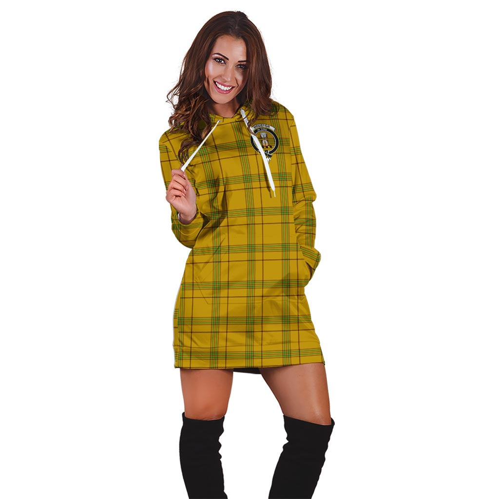 Houston Tartan Hoodie Dress with Family Crest - Tartan Vibes Clothing