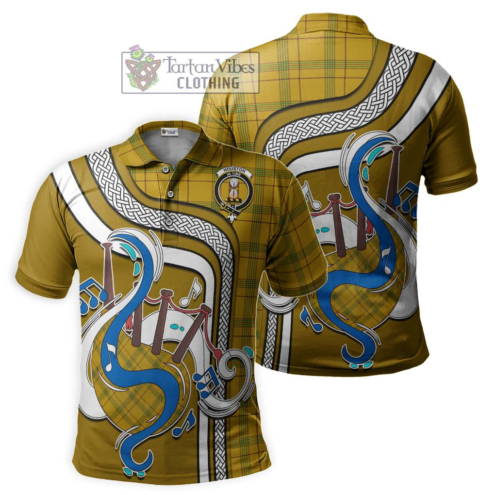 Tartan Vibes Clothing Houston Tartan Polo Shirt with Epic Bagpipe Style