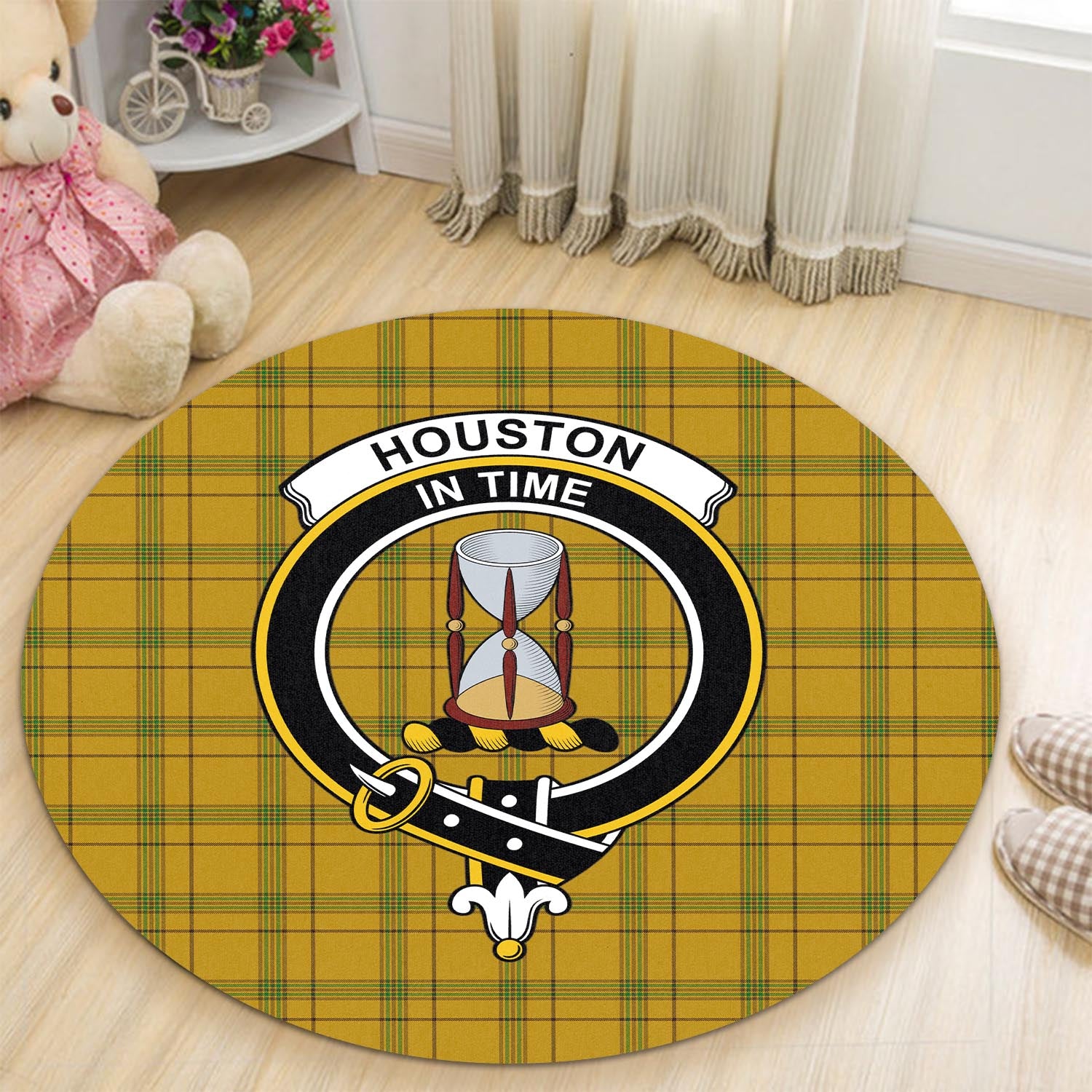 houston-tartan-round-rug-with-family-crest