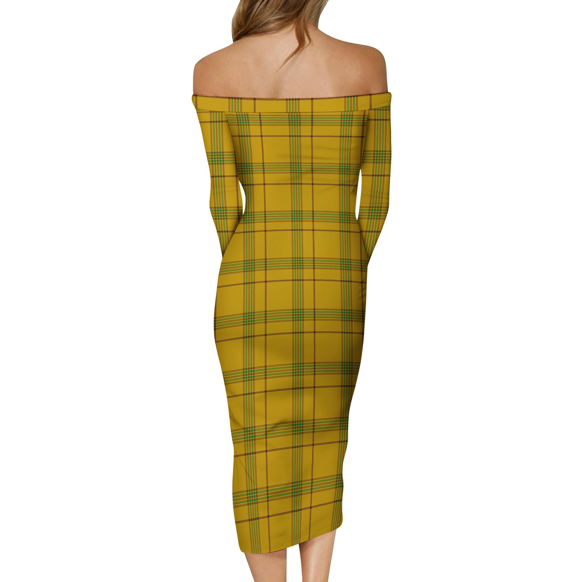 Houston Tartan Off Shoulder Lady Dress - Tartanvibesclothing