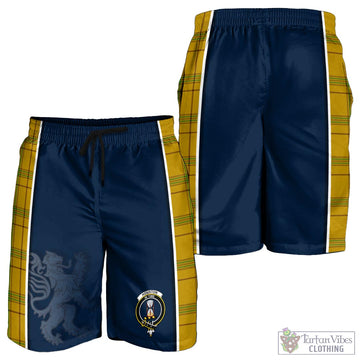 Houston Tartan Men's Shorts with Family Crest and Lion Rampant Vibes Sport Style