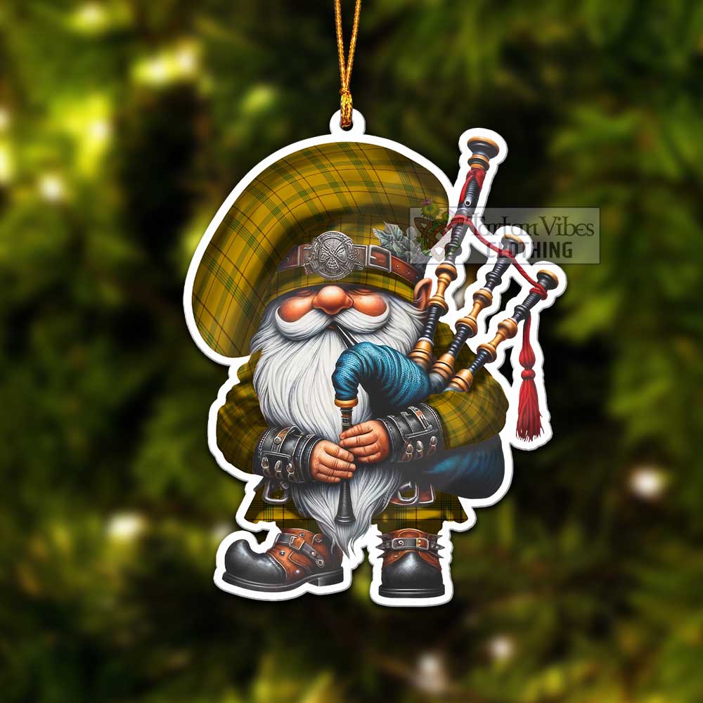 Tartan Vibes Clothing Houston Tartan Badpiper Gnome Christmas Ornament