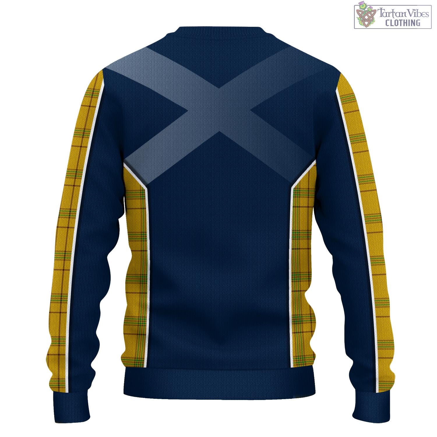 Tartan Vibes Clothing Houston Tartan Knitted Sweatshirt with Family Crest and Scottish Thistle Vibes Sport Style