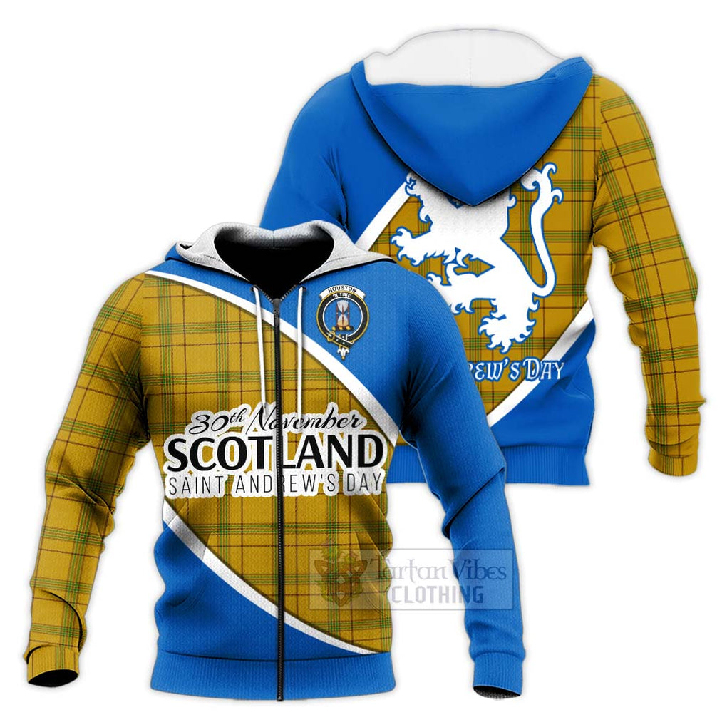 Tartan Vibes Clothing Houston Family Crest Tartan Knitted Hoodie Celebrate Saint Andrew's Day in Style