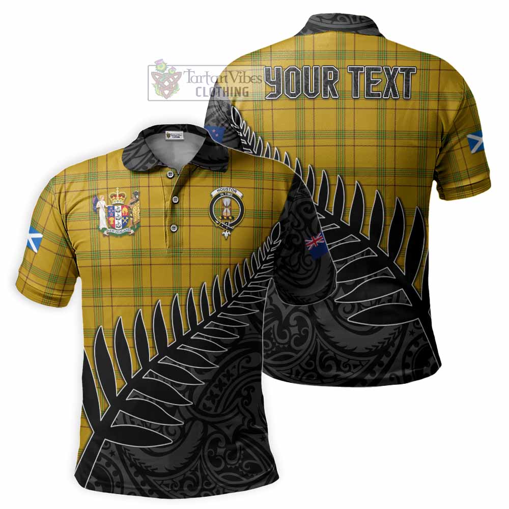 Houston Crest Tartan Polo Shirt with New Zealand Silver Fern Half Style