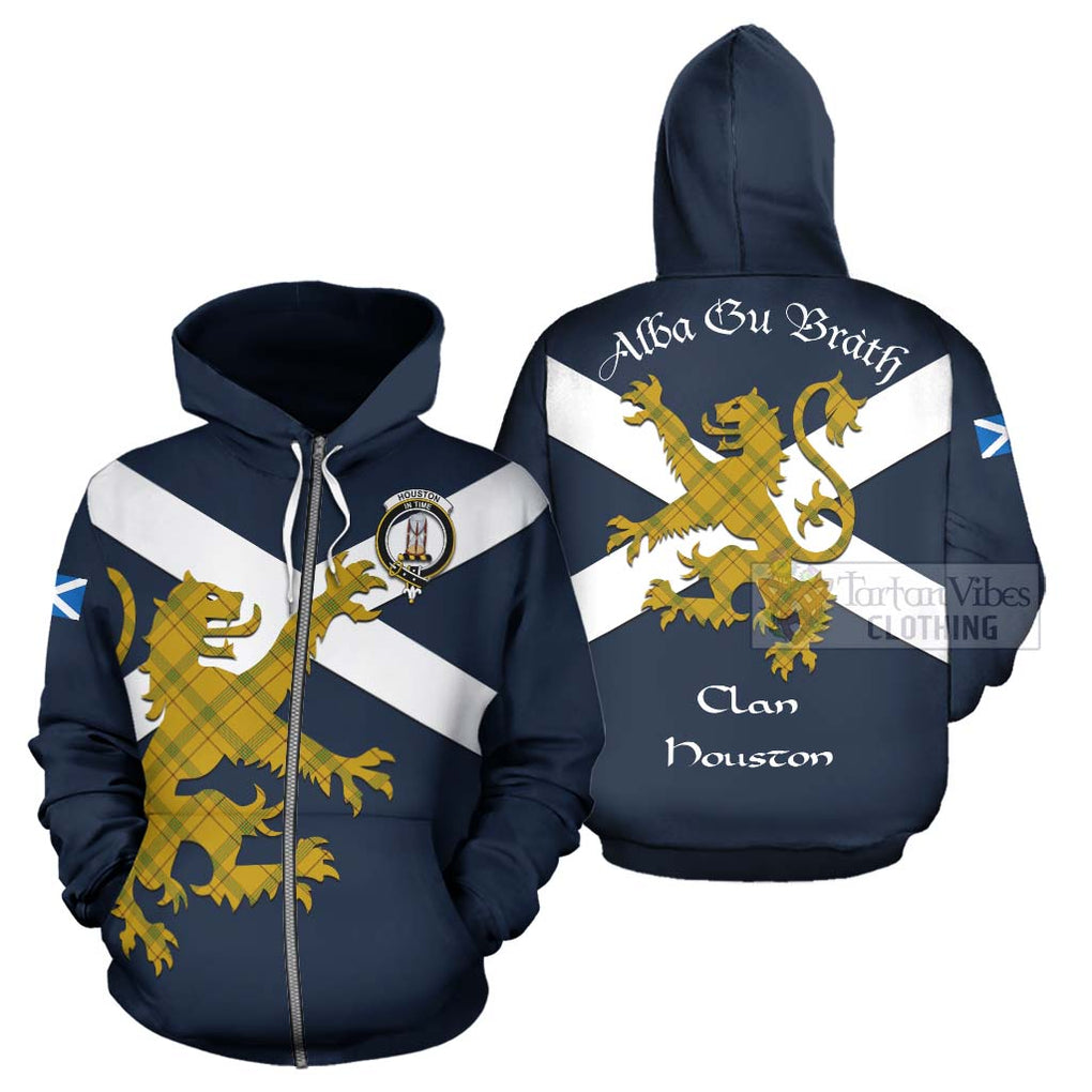 Tartan Vibes Clothing Houston Tartan Lion Rampant Hoodie – Proudly Display Your Heritage with Alba Gu Brath and Clan Name