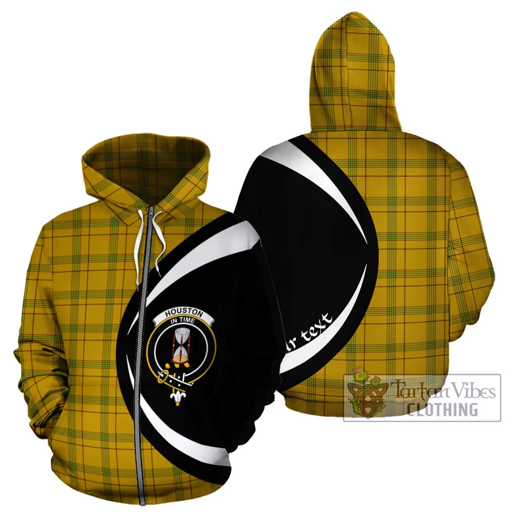 Tartan Vibes Clothing Houston Tartan Hoodie with Family Crest Circle Style