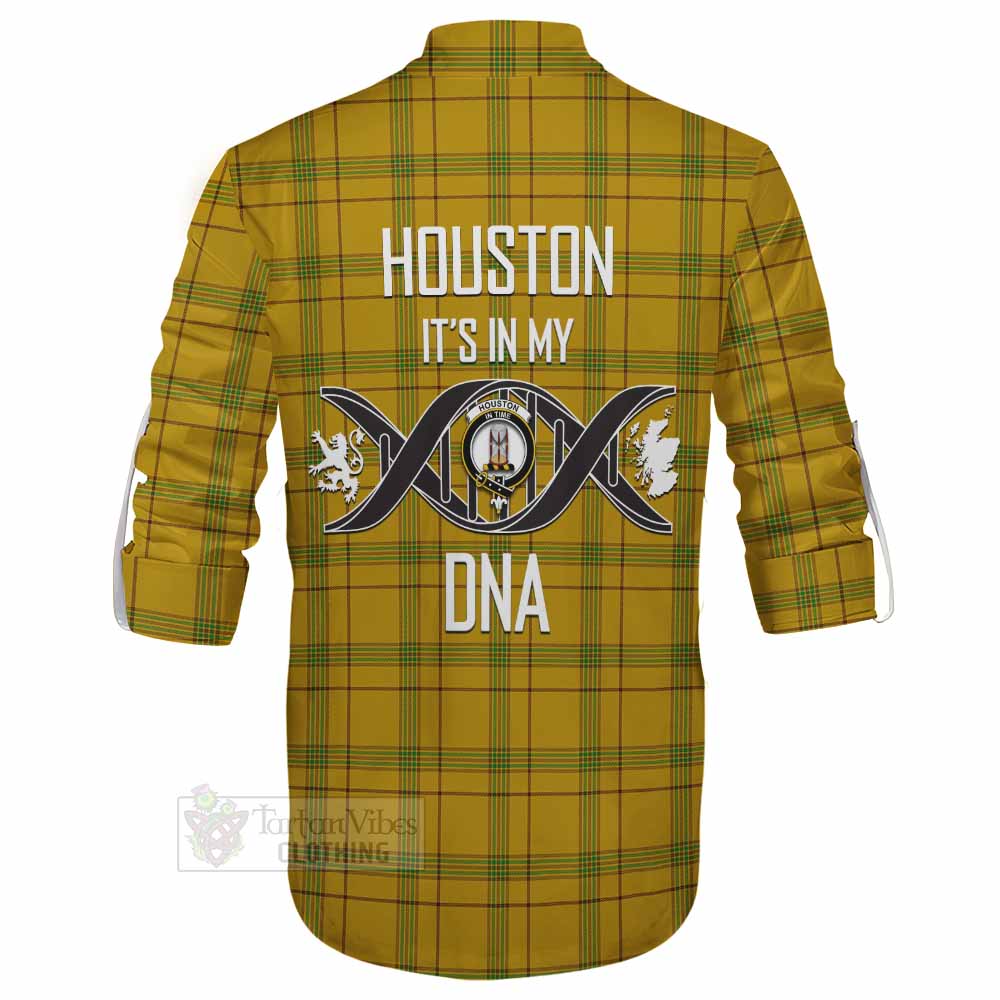 Tartan Vibes Clothing Houston Tartan Ghillie Kilt Shirt with Family Crest DNA In Me Style