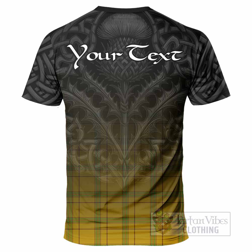 Tartan Vibes Clothing Houston Tartan T-Shirt with Family Crest Celtic Thistle Vibes