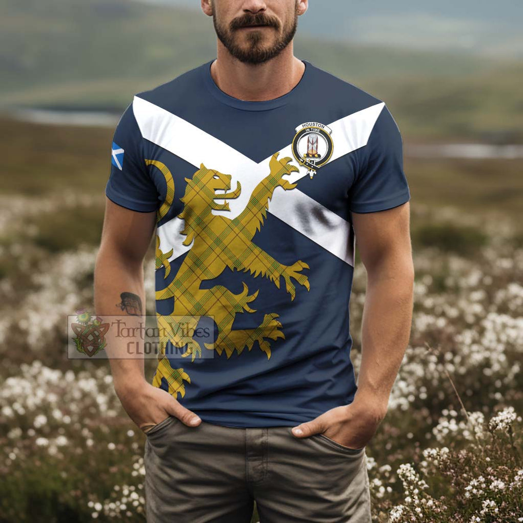 Tartan Vibes Clothing Houston Tartan Lion Rampant T-Shirt – Proudly Display Your Heritage with Alba Gu Brath and Clan Name