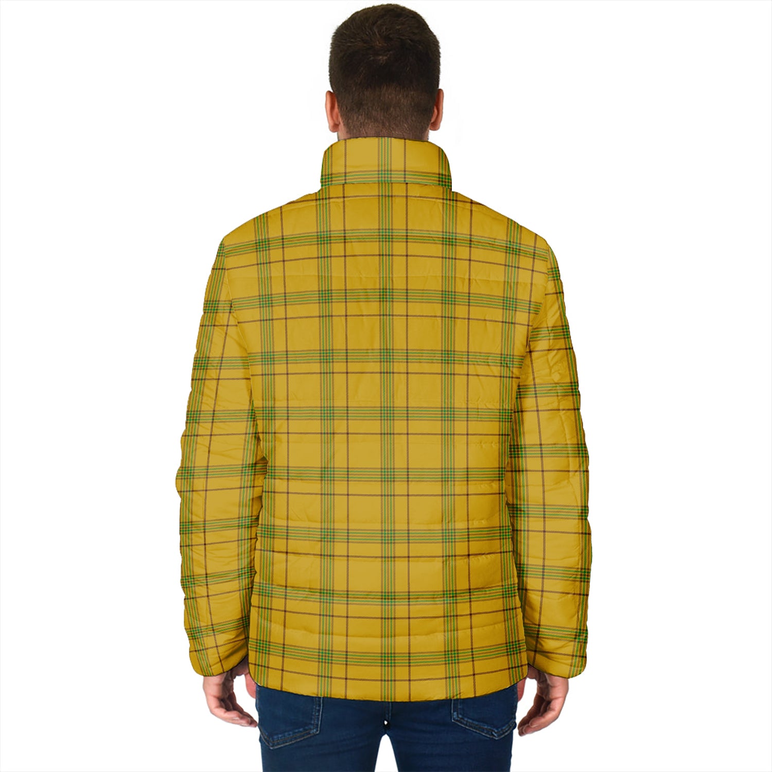 Houston Tartan Padded Jacket with Family Crest - Tartan Vibes Clothing