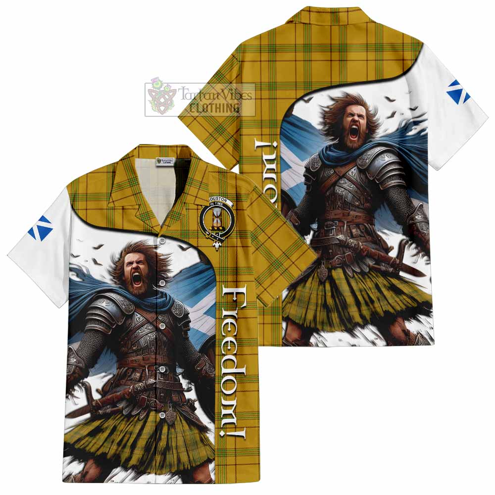 Tartan Vibes Clothing Houston Crest Tartan Short Sleeve Button Shirt Inspired by the Freedom of Scottish Warrior