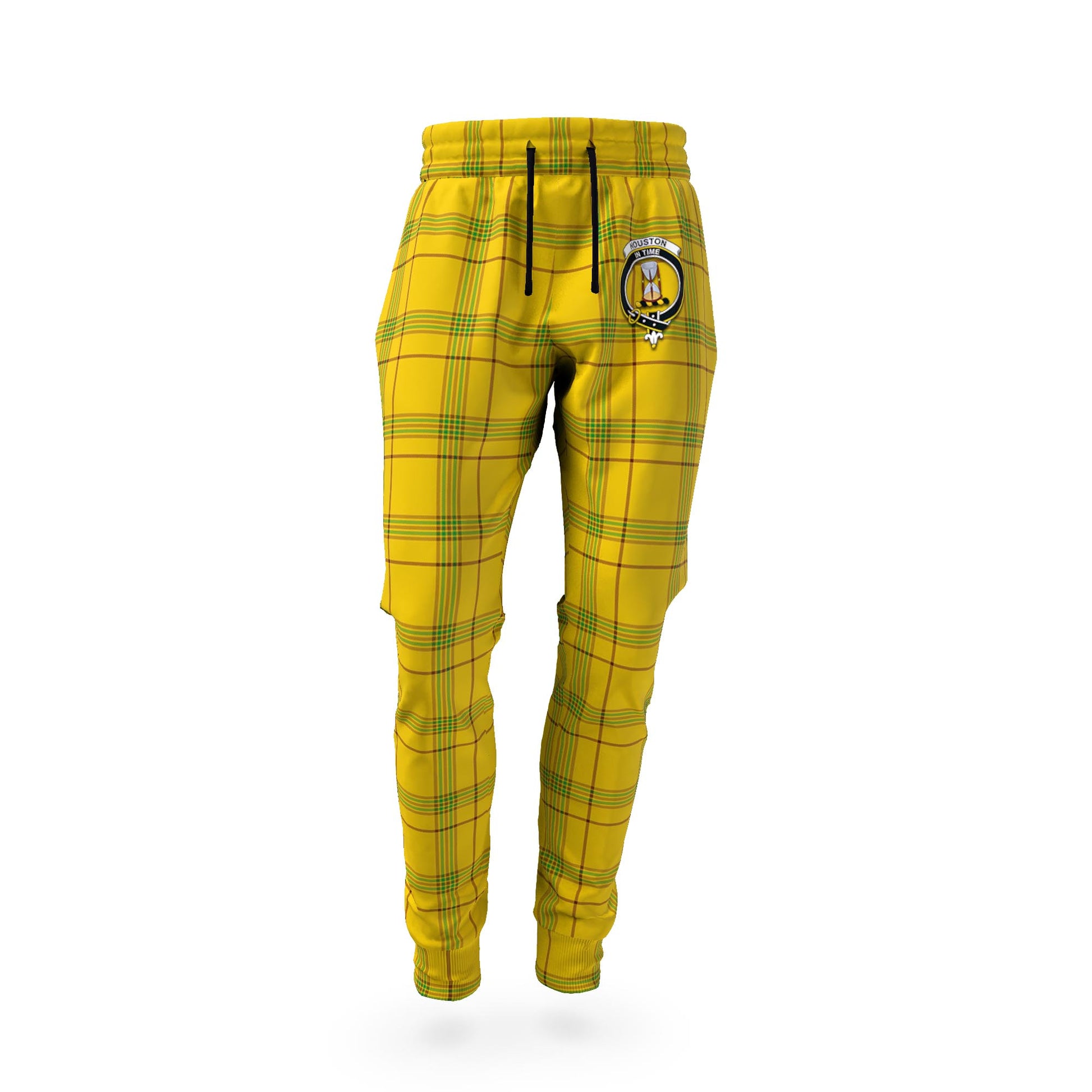 Houston Tartan Joggers Pants with Family Crest - Tartan Vibes Clothing