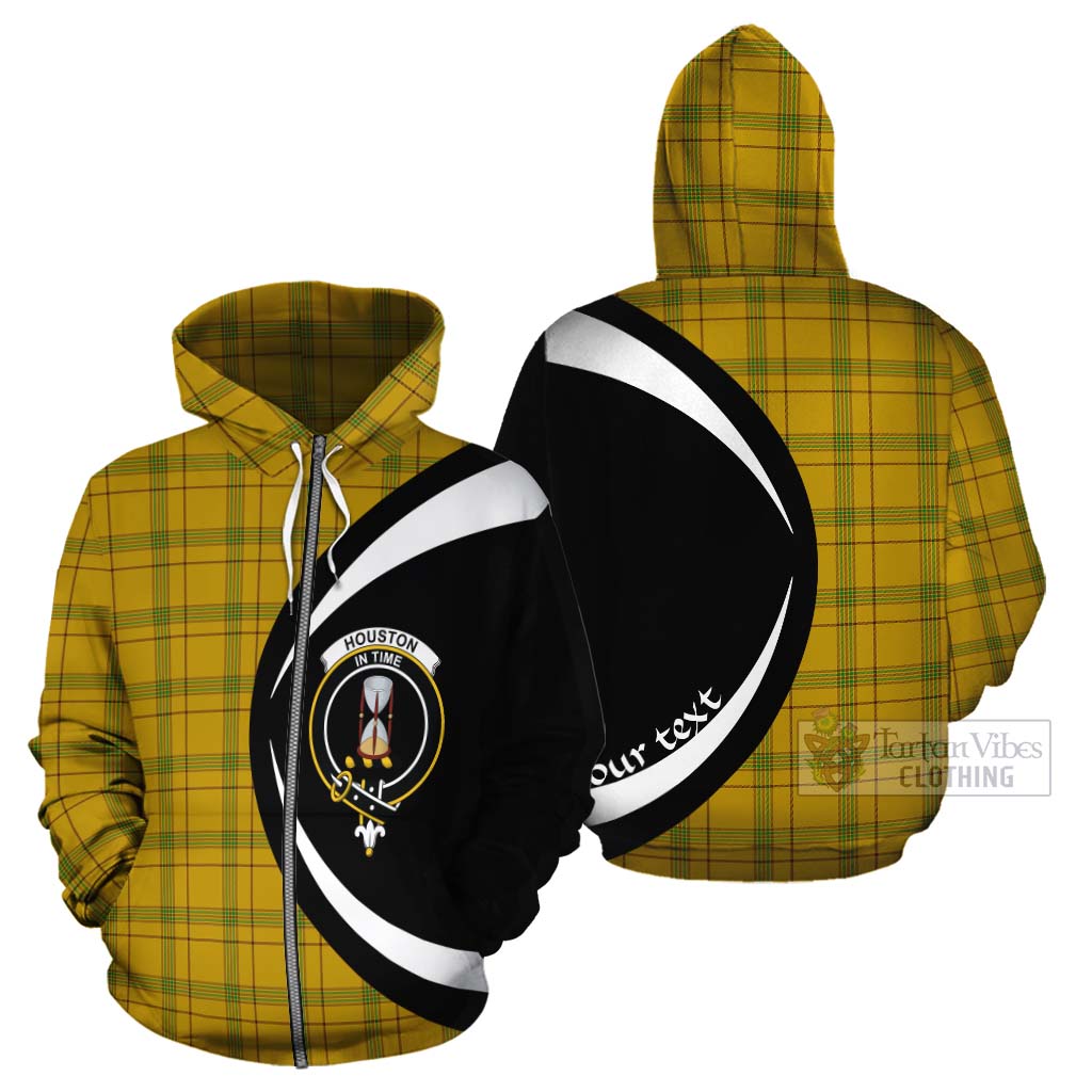 Tartan Vibes Clothing Houston Tartan Cotton Hoodie with Family Crest Circle Style