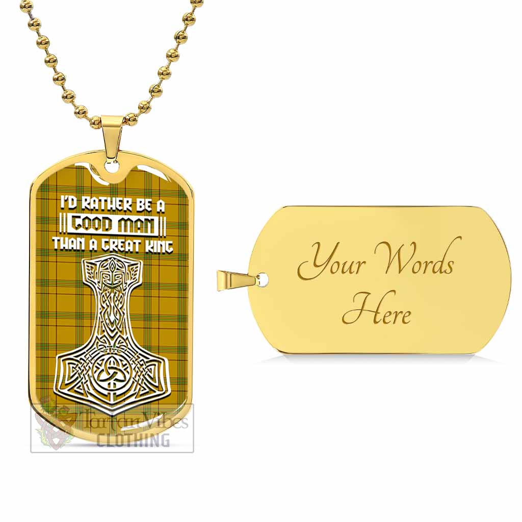 Tartan Vibes Clothing Houston Tartan Dog Tag Necklace Viking Mjolnir Style