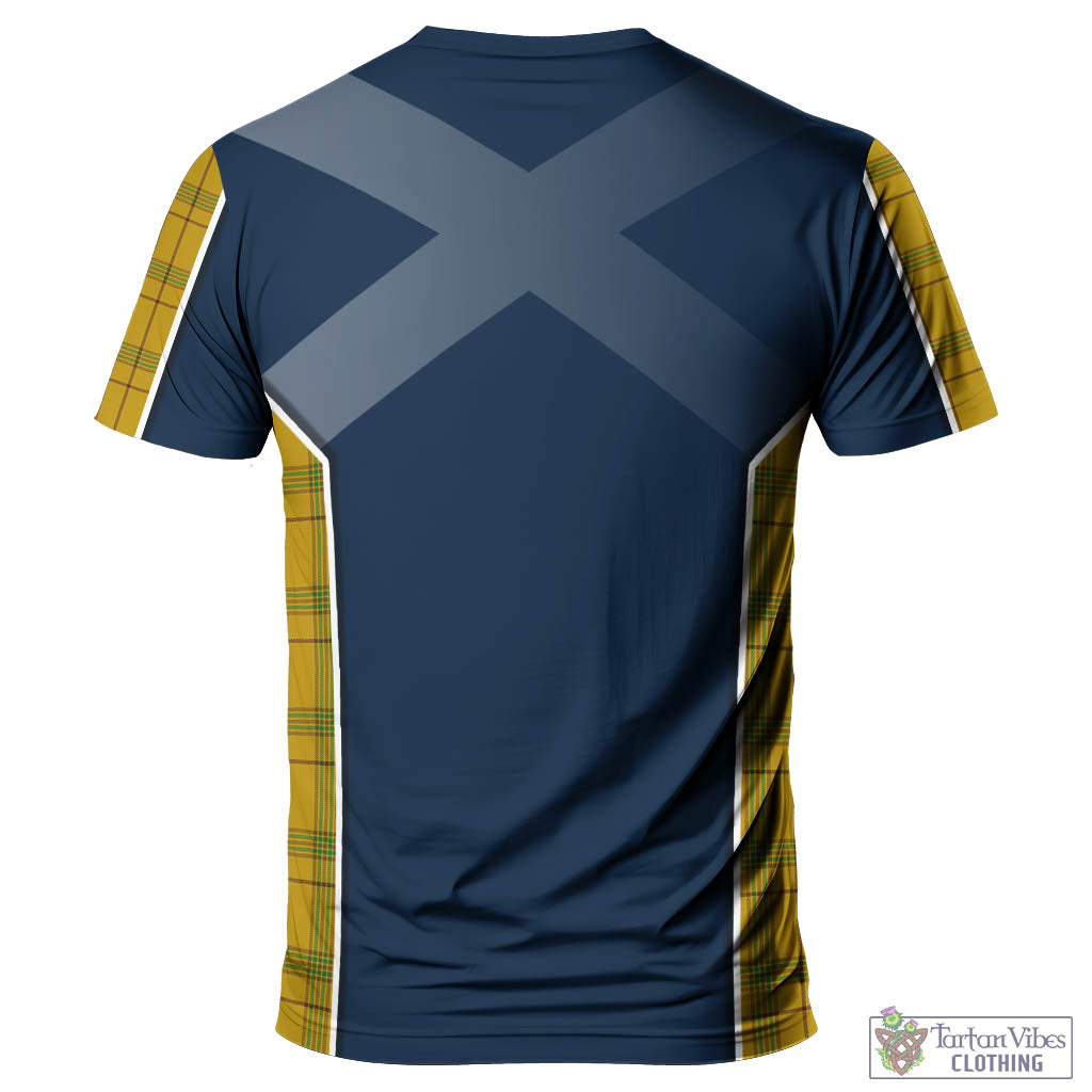 Tartan Vibes Clothing Houston Tartan T-Shirt with Family Crest and Scottish Thistle Vibes Sport Style